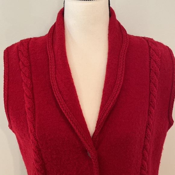 Coldwater Creek 100% wool button front cardigan grandmacore academic preppy - Picture 4 of 9